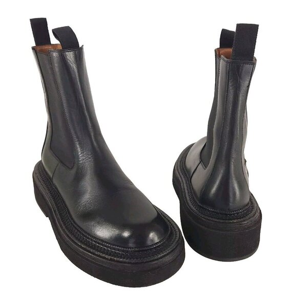 Marsell Pollicione Chelsea Boots 37 7 Womens Black Leather New - Picture 2 of 12